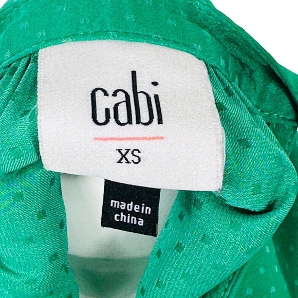 CAbi Halter Style Blouse Tank Polka Dot V-Neck Style 5549 Womens Sz XS Green EUC - Picture 9 of 10